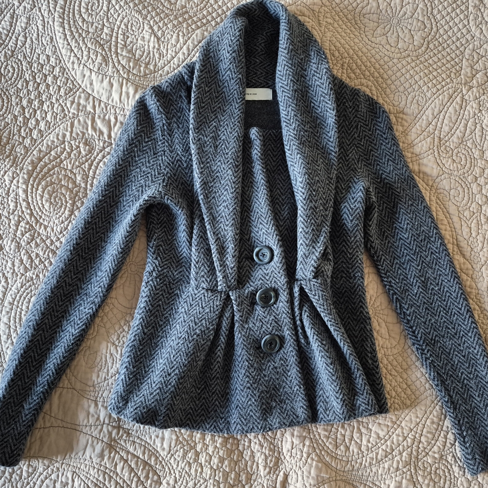 Gray Herringbone Blazer
